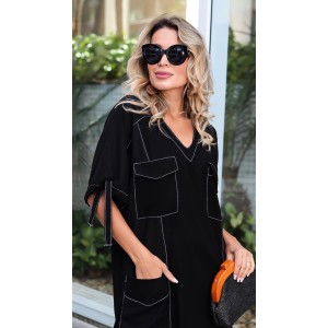 Vestido Curto Pespontado